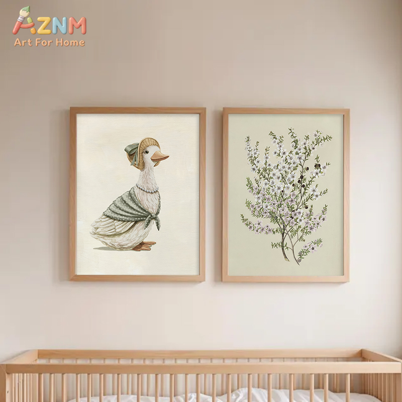 AZNM Impressão em tela vintage - Baby Nursery Vintage Decor avaliação e preço