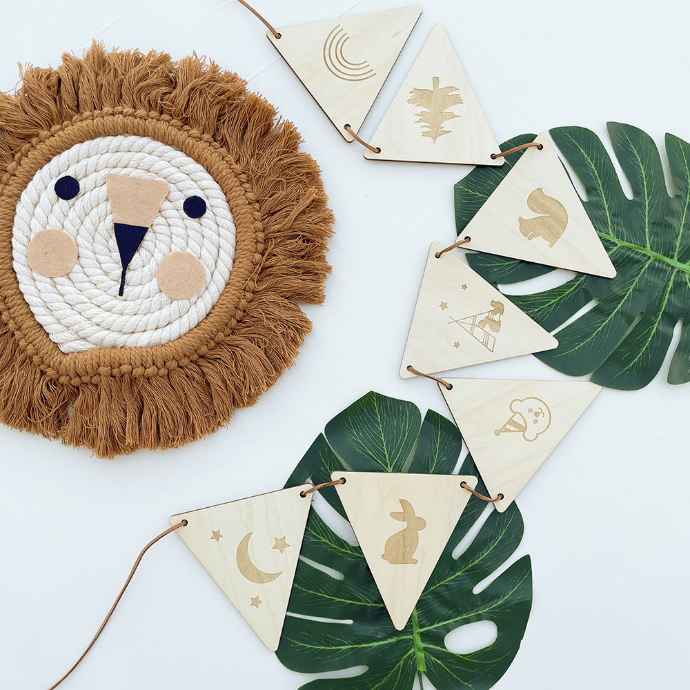 Triângulo de madeira nórdico b - Baby Nursery Garland avaliação e preço