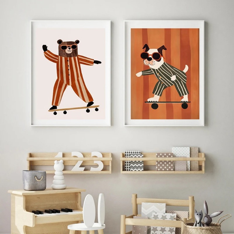 1 unidade de Pôsteres/Impressõ - Baby Nursery Animal Prints avaliação e preço