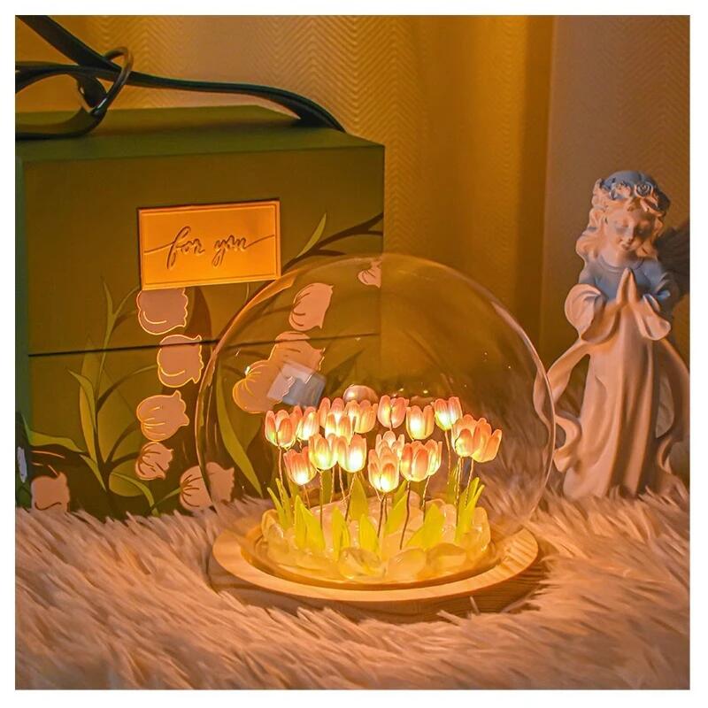 Flor de tulipa artificial luz  - Baby Nursery Light avaliação e preço