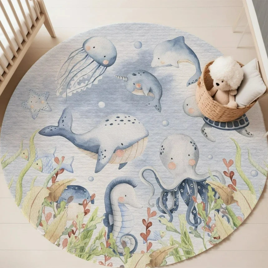 Tapete redondo com estampa de  - Baby Nursery Animal Prints avaliação e preço